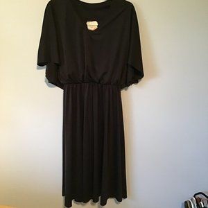 Vintage 80s David Marshall Butterfly Sleeve Dress